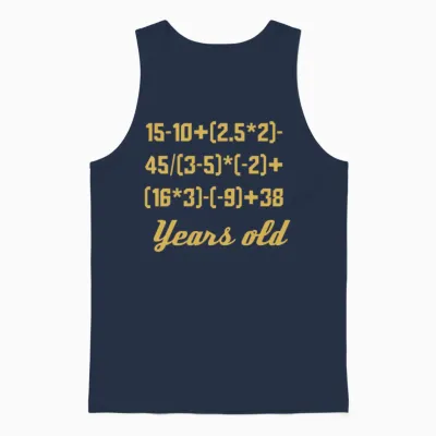 60 Years Old Algebra Equation Unisex Tank Top - Navy