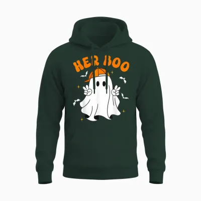 Her Boo & His Boo Funny Matching Halloween Couples Unisex Hoodie - Forest