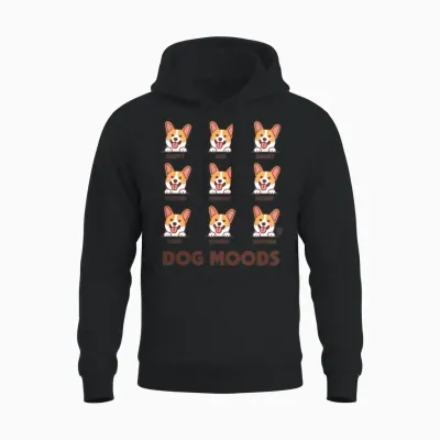 Dog Moods Unisex Hoodie - Black