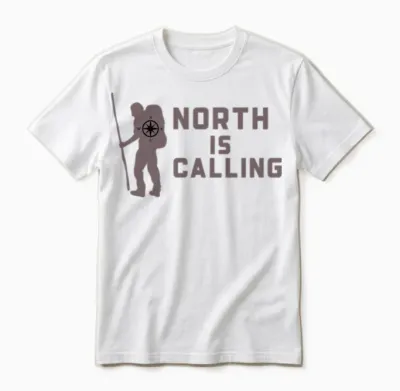 North Is Calling Compass Hiking Unisex T-Shirt - White