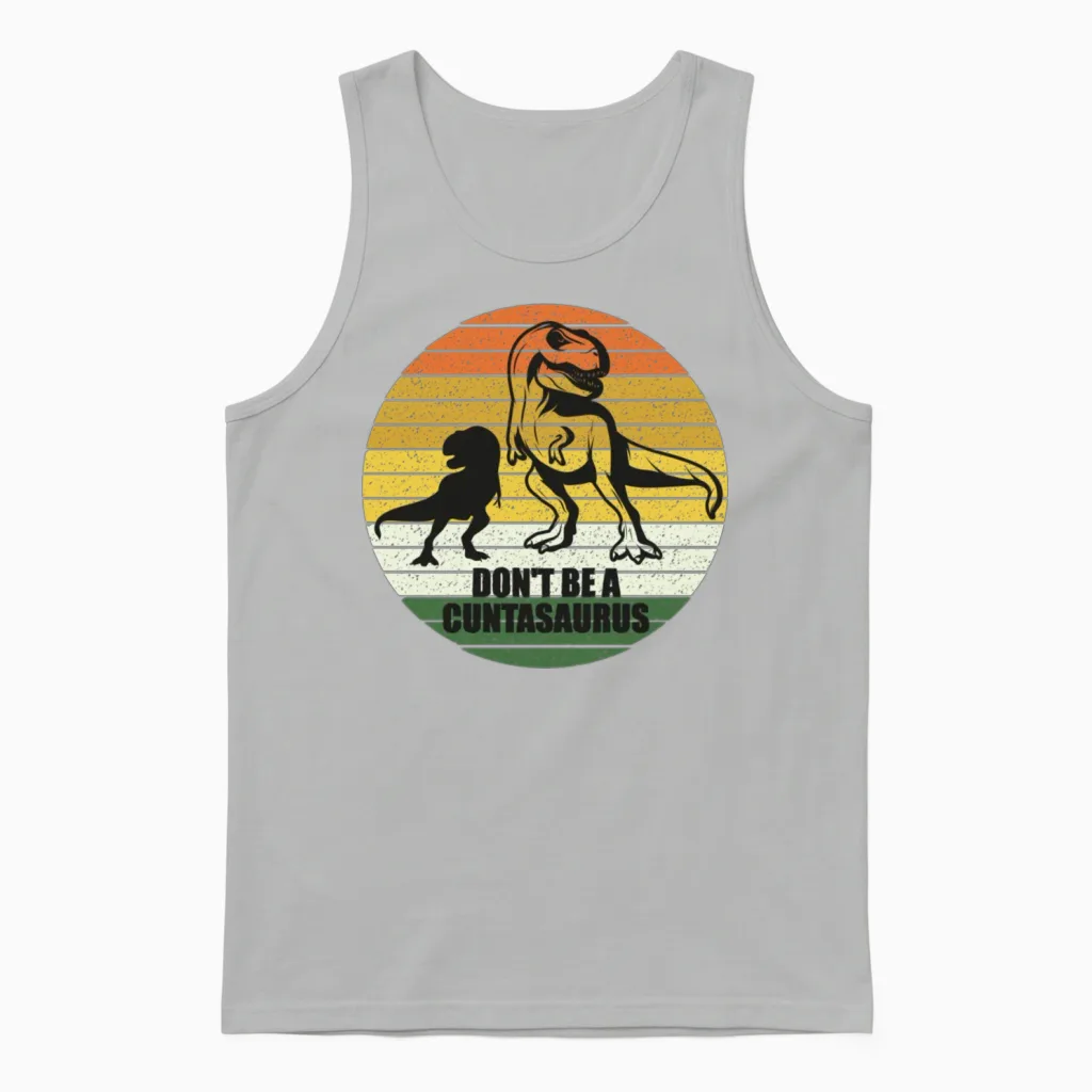 Funny Dinosaur Lover Kids & Baby Unisex Tank Top in Ash