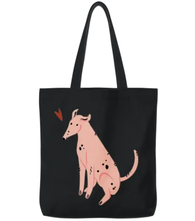 Dog Lover Tote Bags - Black