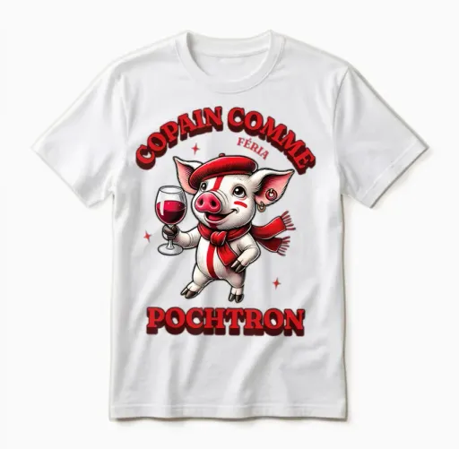 Feria Copain Comme Pochtron Bayonne Dax Basque Humor & Party Unisex T-Shirt in White