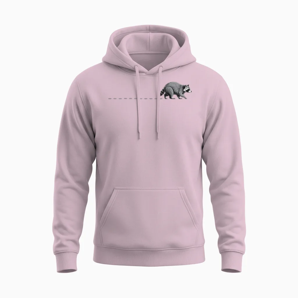 Waschbären Spuren Waschbärspur FuĂabdrĂźcke Tatzen Waschbär Unisex Hoodie in Light Pink