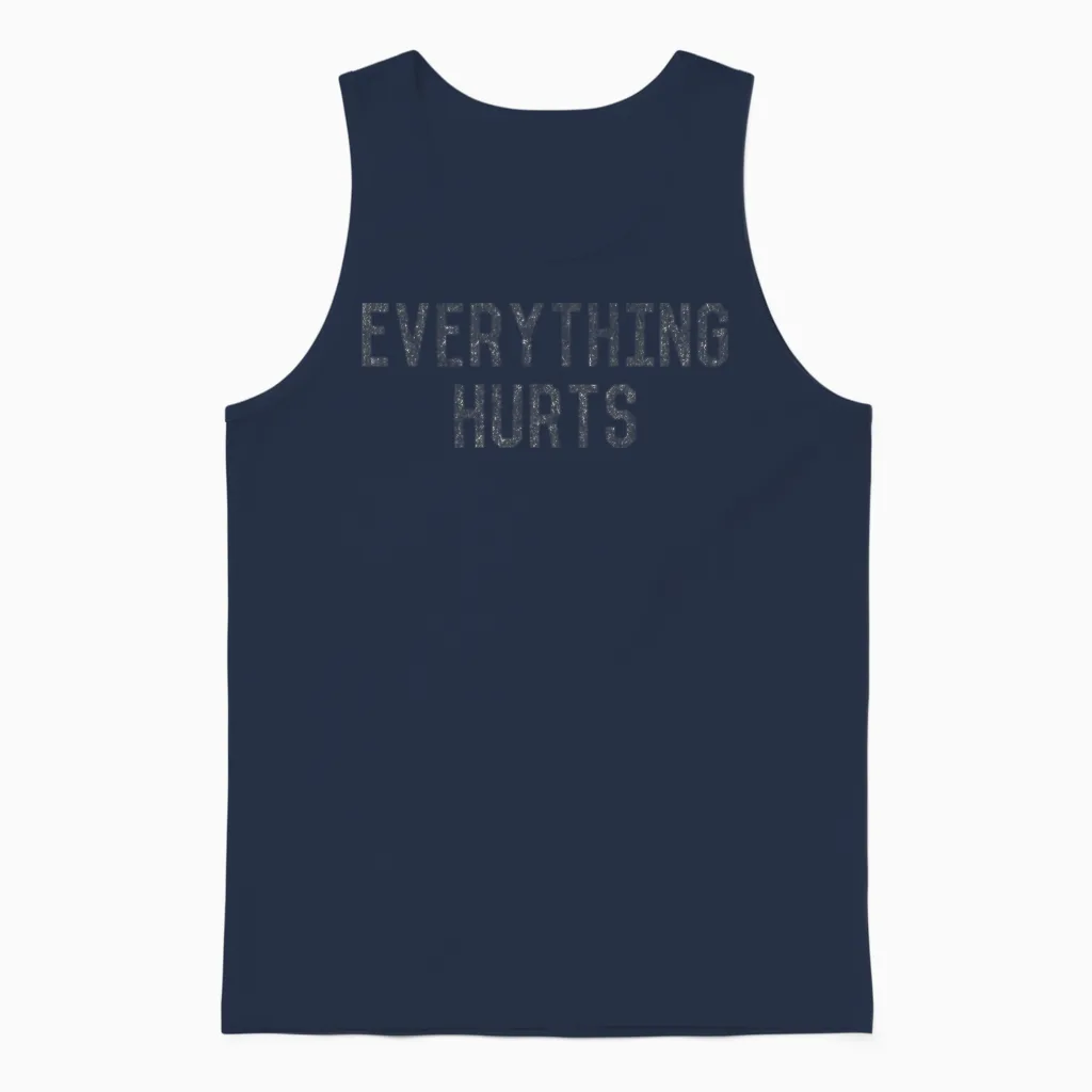 Workout Everything Hurts Gym & Lifting Gift Unisex Tank Top in Navy