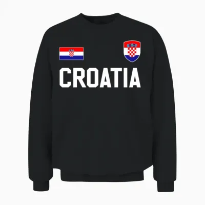 Croatia Unisex Sweatshirt - Black