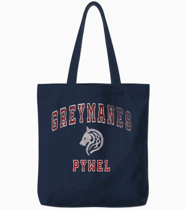 Distressed Greymanes Crimson Desert Pywel Funny Design Tote Bags in Navy