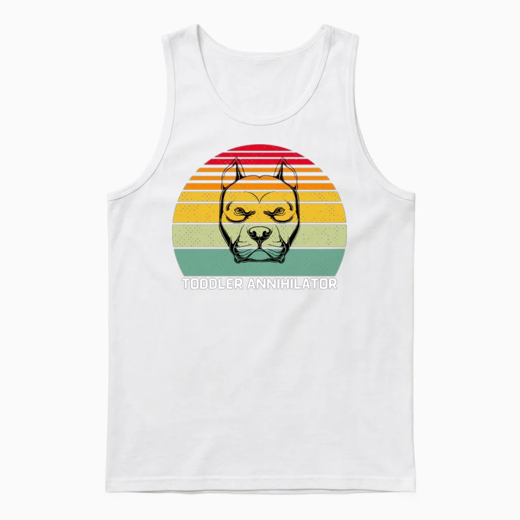 Retro Pitbull Toddler Annihilator Unisex Tank Top in White