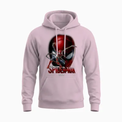 Marvel Infinity War Spider-Man Game Face T-Shirt, Black Unisex Hoodie - Light Pink