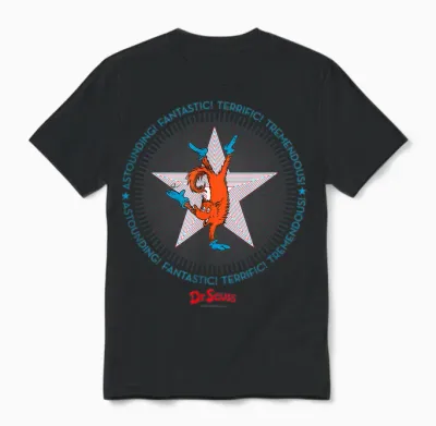 Dr. Seuss Fox in Socks Usa Officially Licensed Unisex T-Shirt - Black