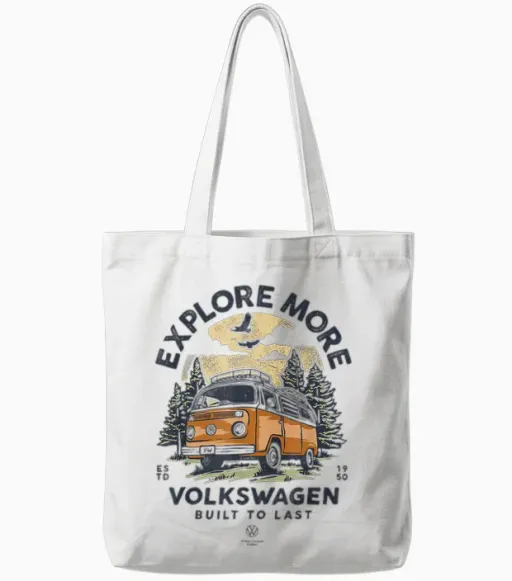 Volkswagen Type 2 T2 Campervan Learn More Father's Day Tote Bags - White