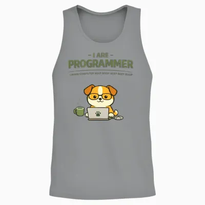 I Are Programmer Beep Boop Funny Unisex Tank Top - Sport Grey