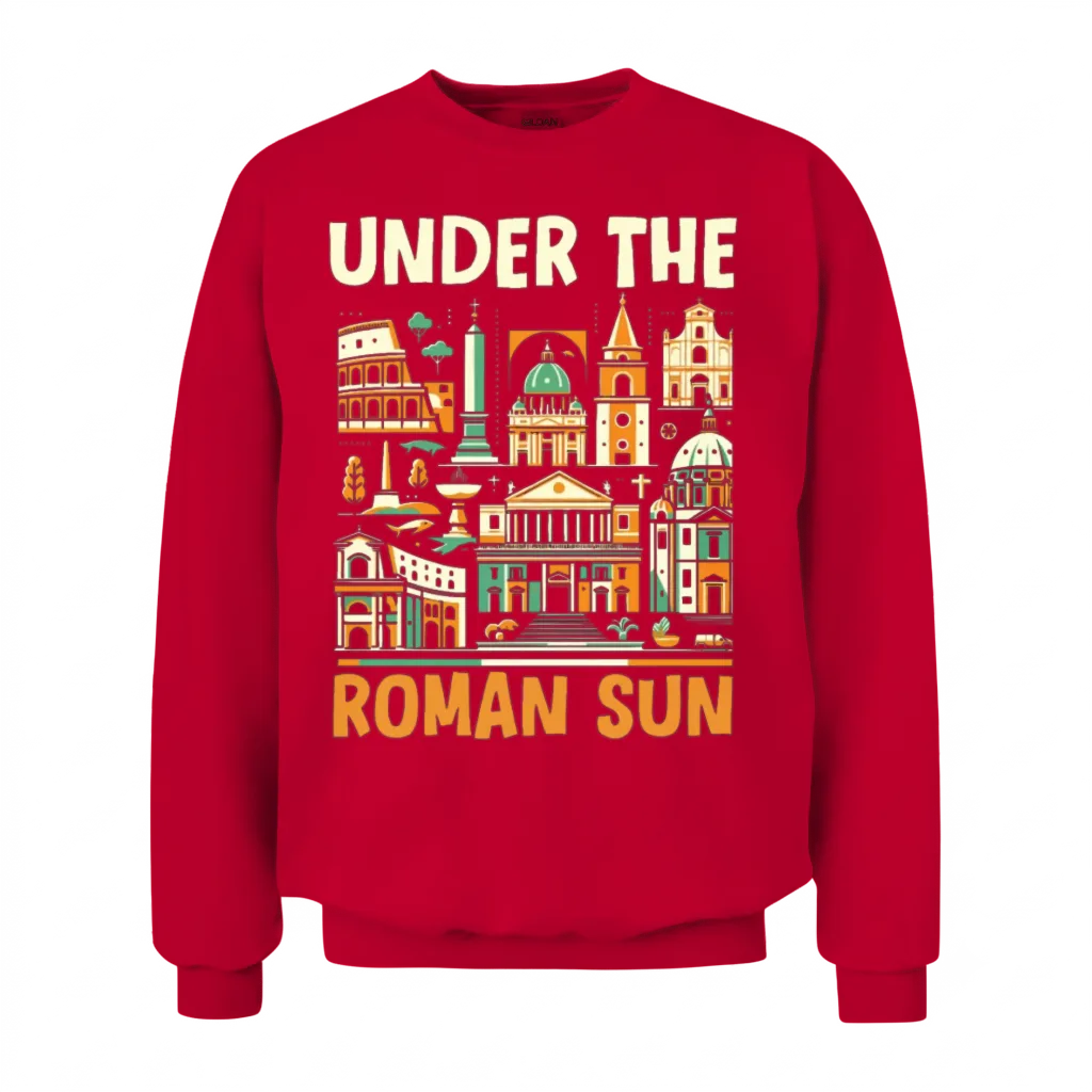 Rome Italy Travel Italian Roma Italia I Love Rome Unisex Sweatshirt - Red