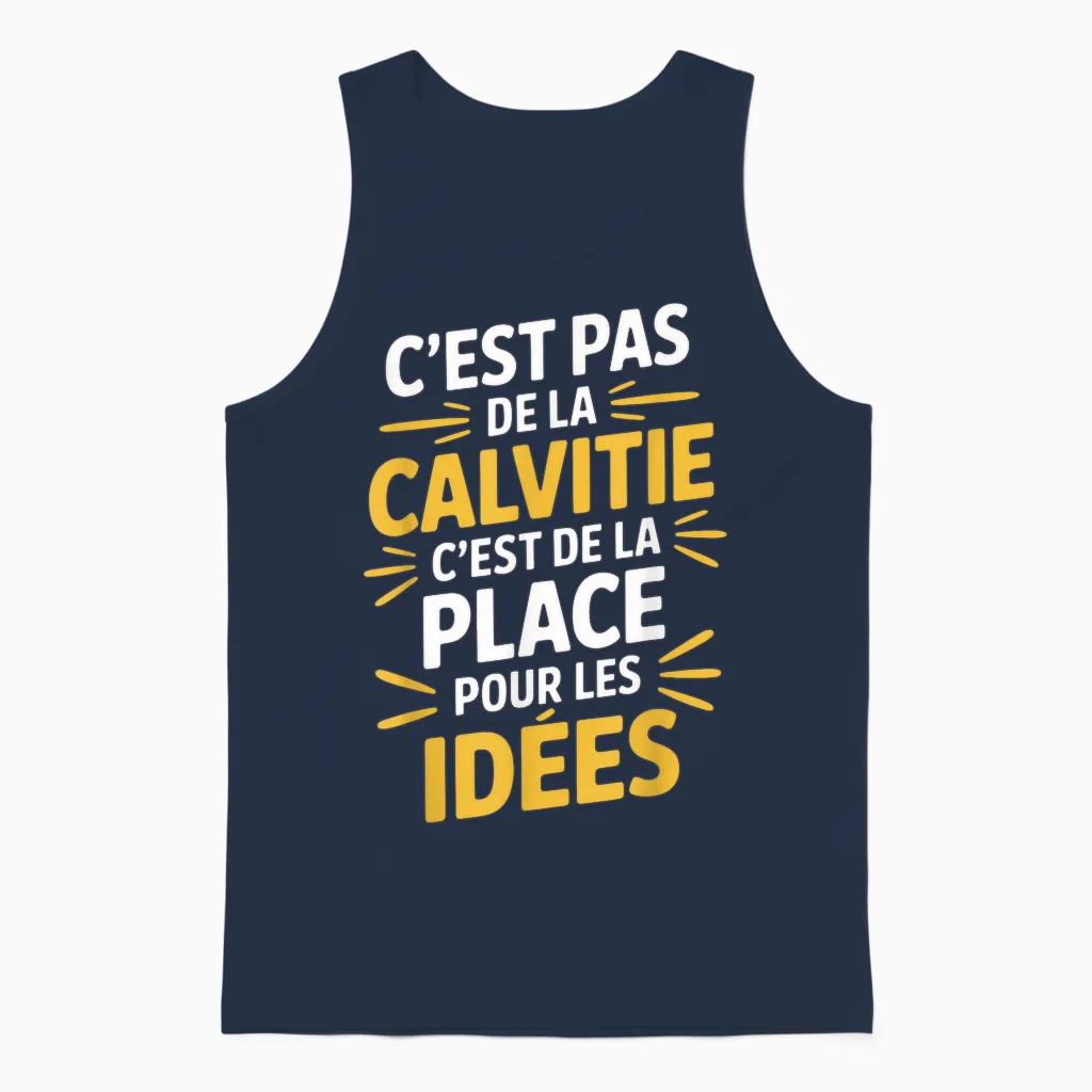 C'est Pas De La Balvitie Humour Man Bald Unisex Tank Top in Navy
