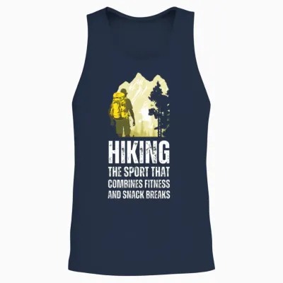 Hiking the Sport That Combines Fitness and Snack Unisex Tank Top - Navy