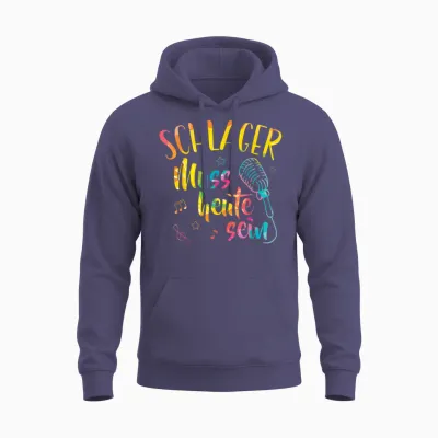 Schlager Muss Heute Sein Gute Laune Music Schlagerparty Unisex Hoodie - Heather Sport Dark Navy