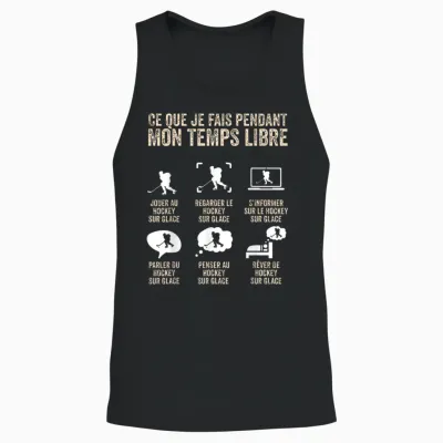 Funny Play Ice Hockey T-Shirt, Black, S Unisex Tank Top - Black