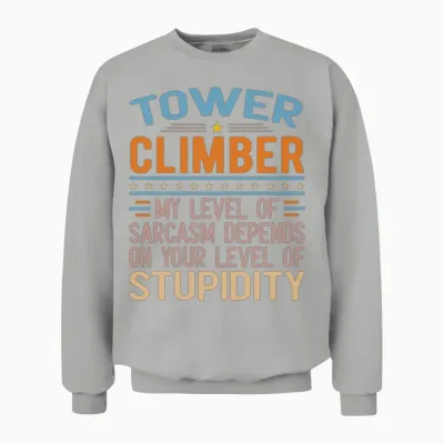 Funny Tower Climber Unisex Sweatshirt - Ash