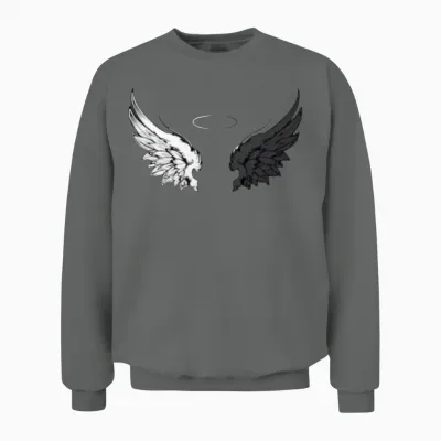 Ange Ou Demon Wings Unisex Sweatshirt - Graphite Heather