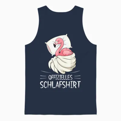 Offizielles Schlafshirt Flamingo Pyjama Schlafanzug Unisex Tank Top - Navy