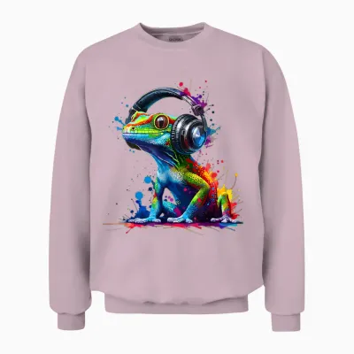 Bunte Splash-Art-Geckos. Eidechsen-Gecko-Liebhaber. Unisex Sweatshirt - Light Pink