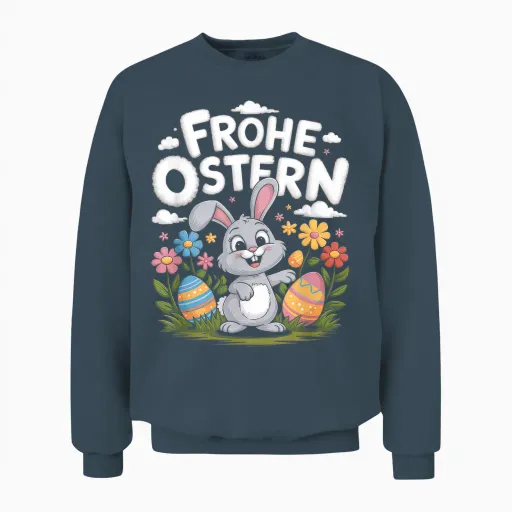 Easter T-Shirt Women's Children's Rabbit Bunny T-Shirt, Black, S Unisex Sweatshirt - Dark Heather