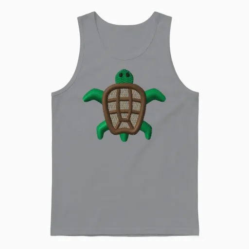 Turtles Embroidered Reptiles & Exotics Gift Unisex Tank Top in Sport Grey