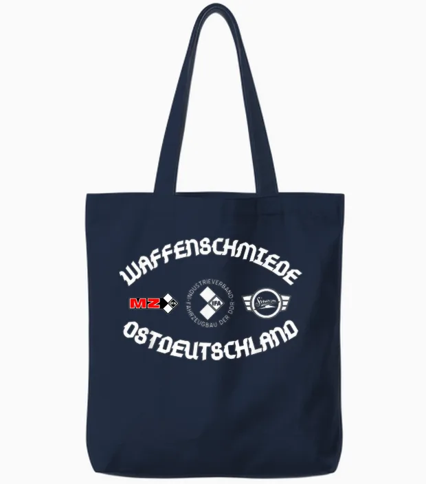 Waffenschmiede Simson Mz Etz Ifa Suhl Ossi Moped Geschenk Tote Bags in Navy
