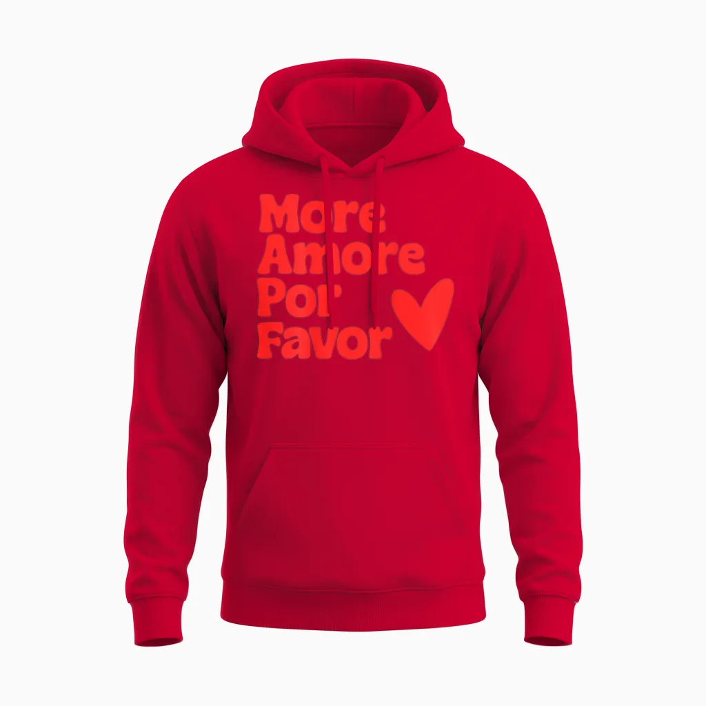 More Amore Por Favor X Mehr Liebe Selbstliebe Selflove. Back Unisex Hoodie in Red