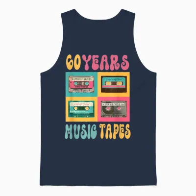 60 Jahre Musictapes Geburtstag Retro Nostalgie 1963 Kassette Unisex Tank Top - Navy