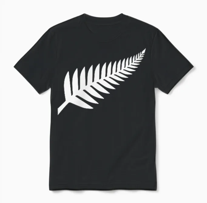 New Zealand Silver Fern Nz Black Proud Kiwi Rugby Gift T-Shirt, Black Unisex T-Shirt in Black
