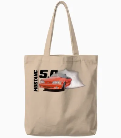 1991 Mustang 5.0 Tote Bags - Natural
