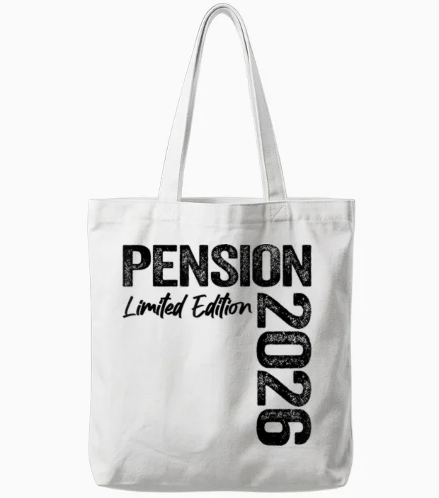 Pension 2026 Tote Bags in White
