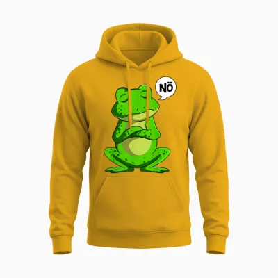 Süße Frosch Liebhaber Geschenke Unisex-Erwachsene Kinder Cartoon T-Shirt Schwarz V-Ausschnitt Halbarm Small Winter 1 Count Unisex Hoodie - Gold