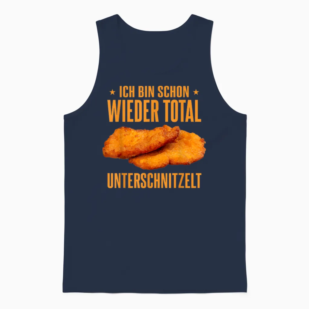 Lustig Deutsches Essen Schnitzel Unterschnitzelt Unisex Tank Top in Navy