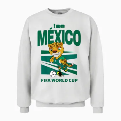 Kids Fifa World Cup26 Mexico Mascot Ball Unisex Sweatshirt - White