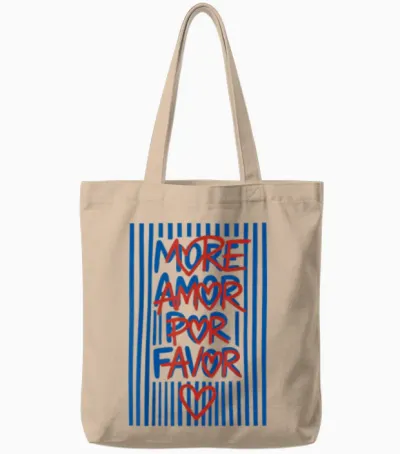 More Amor Por Favor Funny Spanish Love Quote Tote Bags - Natural