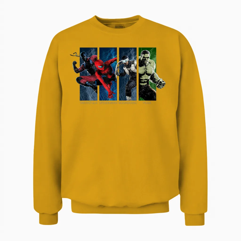 Marvel Studios Spider-Man Bnd Movie 2026 Heroes and Villains Unisex Sweatshirt in Gold