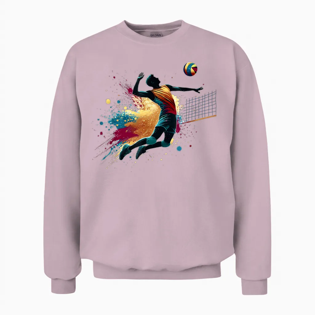 Volleyball Beach Volleyball Boys Unisex Sweatshirt in Light Pink