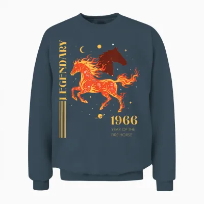 60. Geburtstag Jahr Des Feuerpferdes 2026 Retro 1966 Sternzeichen Unisex Sweatshirt - Dark Heather