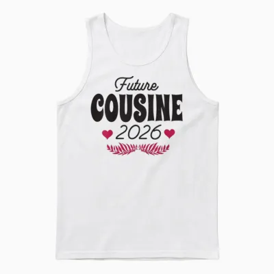 Future Cousine 2026 Pregnancy Announcement Unisex Tank Top - White