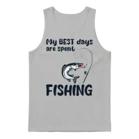 My Best Days...fishing - Fishing Design Unisex Tank Top - Ash – 1