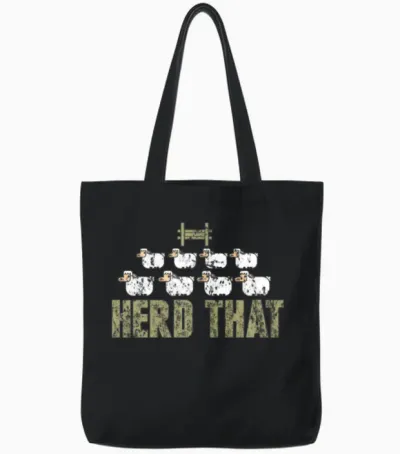 Sheep Tote Bags - Black