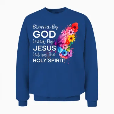 Béni Par Dieu Aimé Par Jésus Saint-Esprit Christ Papillon Unisex Sweatshirt - Royal