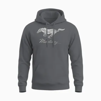 Mustang Emblem Unisex Hoodie - Charcoal
