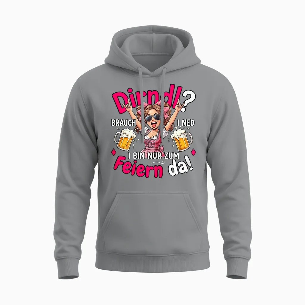 Passend Als Oktoberfest T-Shirt Damen Trachtenshirt Trachten Unisex Hoodie in Sport Grey