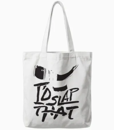 I D Slap That Hockey Tote Bags - White