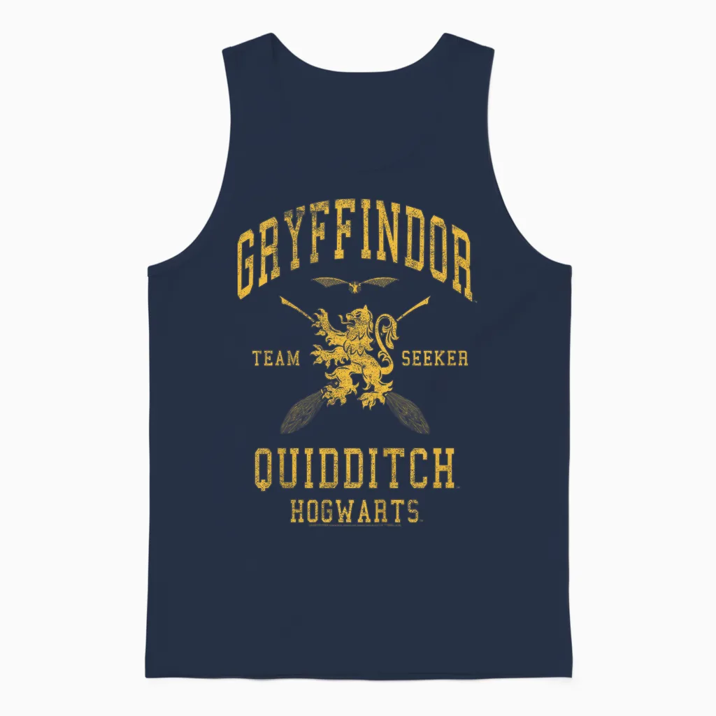Kids Harry Potter Gryffindor Team Seeker Text Unisex Tank Top in Navy