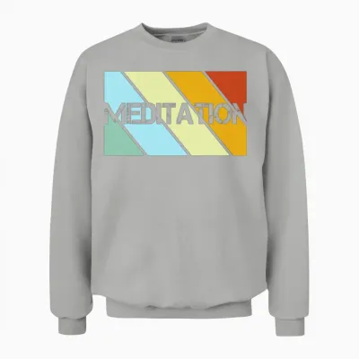 Meditation Retro Unisex Sweatshirt - Ash