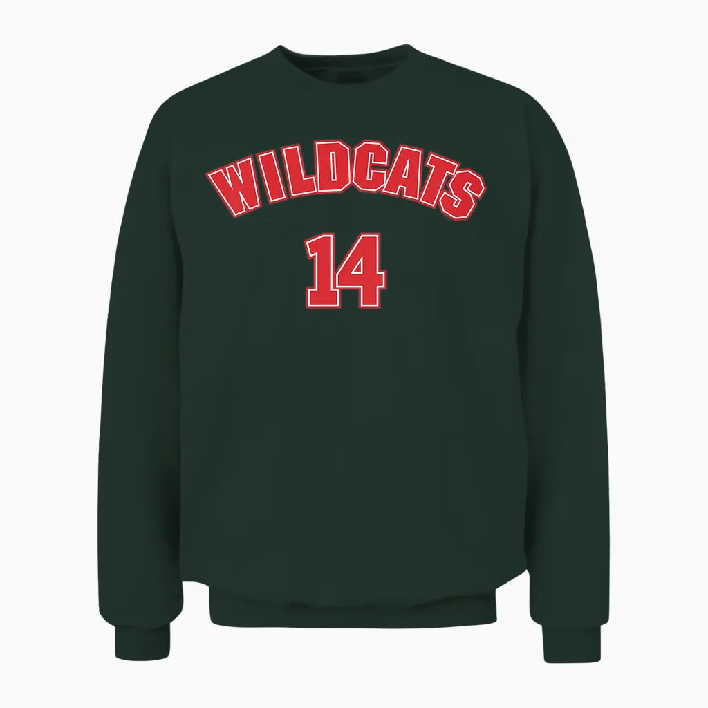 Children's High School Musical Wildcats 14 T-Shirt, White Unisex Sweatshirt in Forest